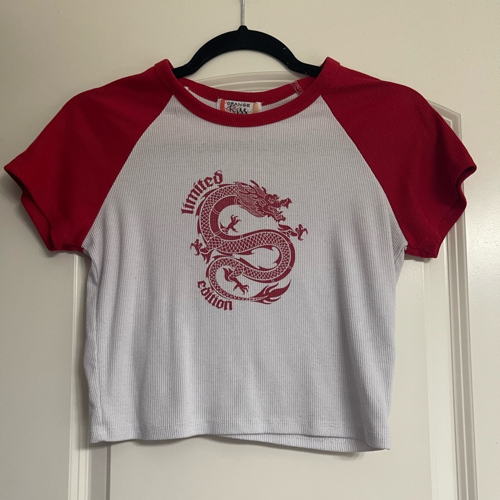 Women’s Chinese Dragon Crop Top Size Large